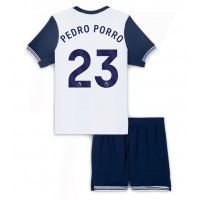 Camisa de Futebol Tottenham Hotspur Pedro Porro #23 Equipamento Principal Infantil 2024-25 Manga Curta (+ Calças curtas)